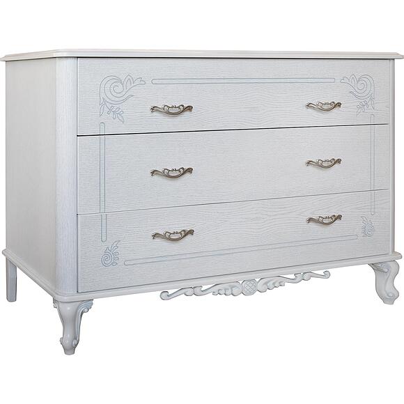 კომოდი «ფლორენტინა» ბმ2.851.1.31(2673), ადგილი: მდფ,მუხის შპონით, ფერი: თეთრი გიშერი