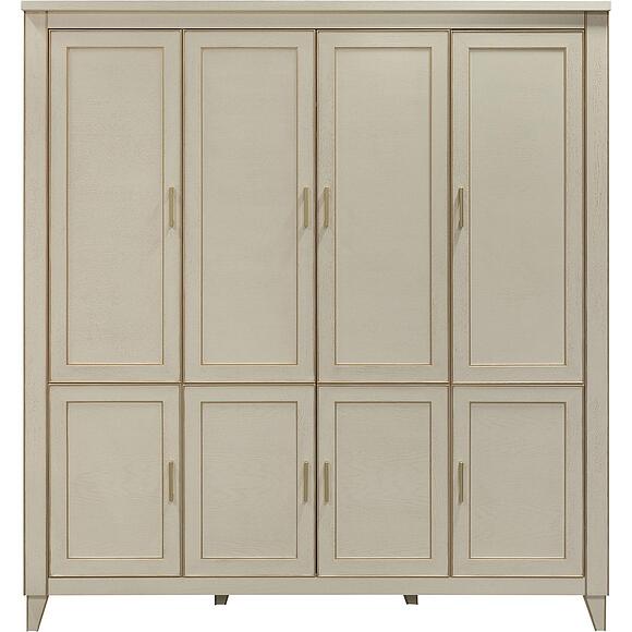 ტანსაცმლის კარადა 4დ «ამადეი» პ6.635.1.01, ადგილი: მასიური მუხა, ფერი: ანტიკური ტემპერა მოოქროვილი