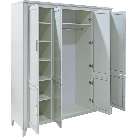 ტანსაცმლის კარადა 4დ «ამადეი» პ6.635.1.01, ადგილი: მასიური მუხა, ფერი: სპილოსძვლისფერი ვერცხლით