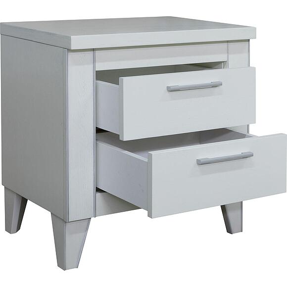 Тумба прикроватная «Амадей» П6.635.1.04, Материал: Массив (дуб), Цвет: Слоновая кость с серебром