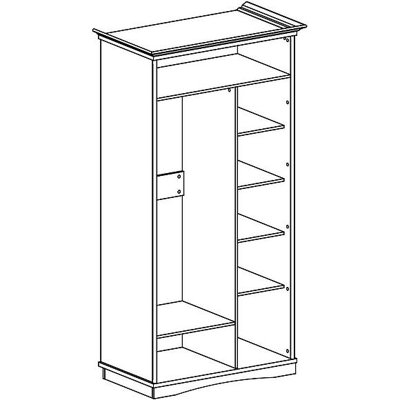 ტანსაცმლის კარადა «ტურინი» პ7.036.1.18 (П036.18), ადგილი: ლდსპ+მდფ, ფერი: მუხის კანიონი