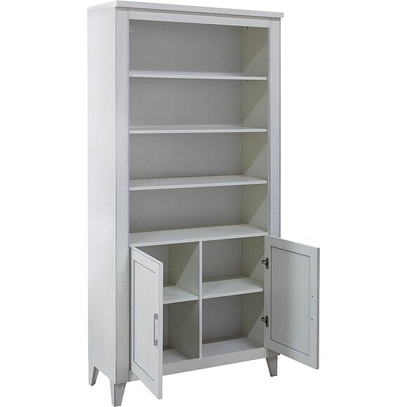 Шкаф «Амадей» П6.635.2.16 (П635.16), Материал: Массив (дуб), Цвет: Слоновая кость с серебром