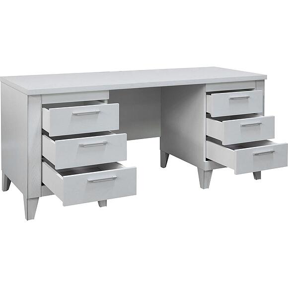 საწერი მაგიდა «ამადეი» პ6.635.2.17 (პ635.17), ადგილი: მასიური მუხა, ფერი: სპილოსძვლისფერი ვერცხლით