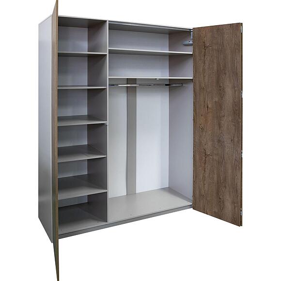 ტანსაცმლის კარადა 3დ «დენვერი» პ6.639.1.01, ადგილი: ლდსპ, ფერი: კანზას მუხა + კაპუჩინო