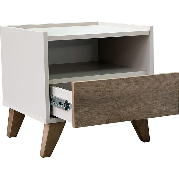 საძინებლის ტუმბო «დენვერი» პ6.639.1.0410, ადგილი: ლდსპ, ფერი: კანზას მუხა + კაპუჩინო