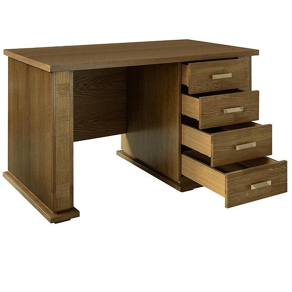 Стол письменный «Тунис» П6.343.2.25 (П343.25-1Ш), Материал: ДСП+шпон, Цвет: Дуб рустикаль с золочением