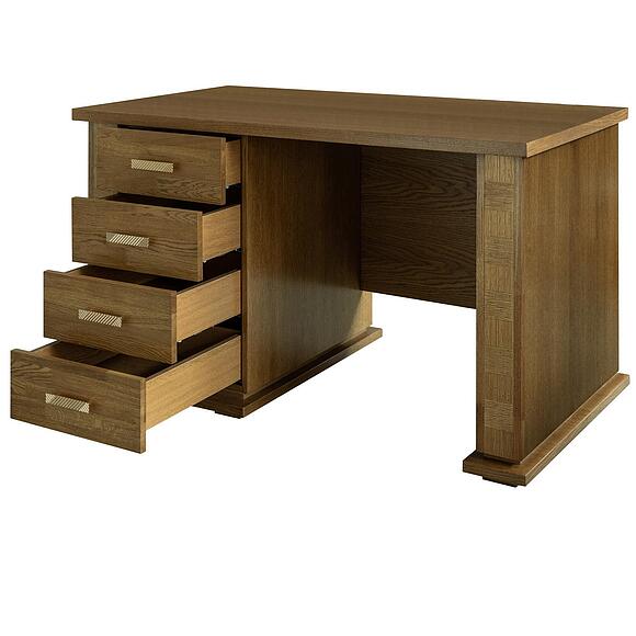 Стол письменный «Тунис» П6.343.2.25-01 (П343.25Ш), Материал: ДСП+шпон, Цвет: Дуб рустикаль с золочением