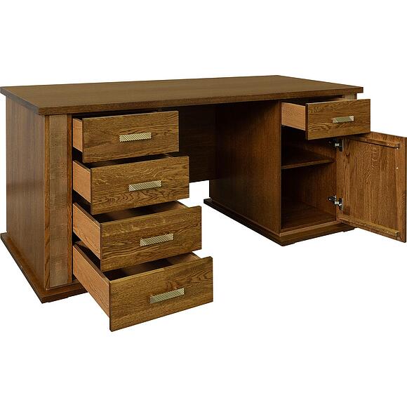 საწერი მაგიდა «ტუნისი» პ6.343.2.08 (პ343.08შ), ადგილი: დსპ+შპონი, ფერი: ბლისფერი ოქროსფერი ორნამენტებით