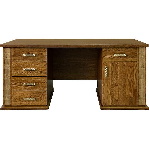 საწერი მაგიდა «ტუნისი» პ6.343.2.08 (პ343.08შ), ადგილი: დსპ+შპონი, ფერი: ბლისფერი ოქროსფერი ორნამენტებით