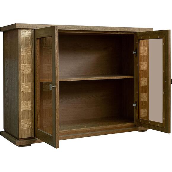 Тумба комбинированная «Тунис» П6.343.0.16 (П343.16Ш), Материал: МДФ+шпон, Цвет: Дуб рустикаль с золочением