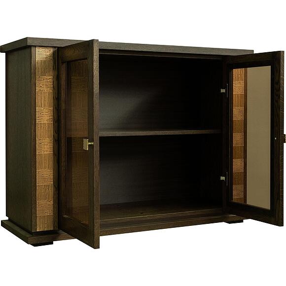 Тумба комбинированная «Тунис» П6.343.0.16 (П343.16Ш), Материал: МДФ+шпон, Цвет: Венге c золочением