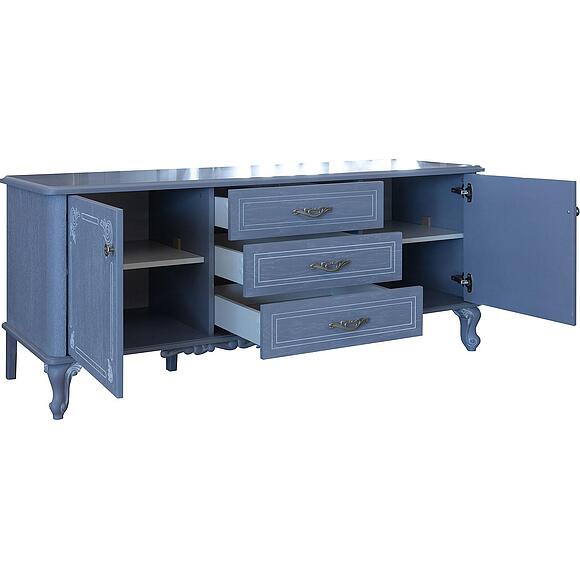 ტელე-მაგიდა «ფლორენტინა» ბმ2.851.0.33, ადგილი: მდფ,მუხის შპონით, ფერი: ცისფერი გიშერი