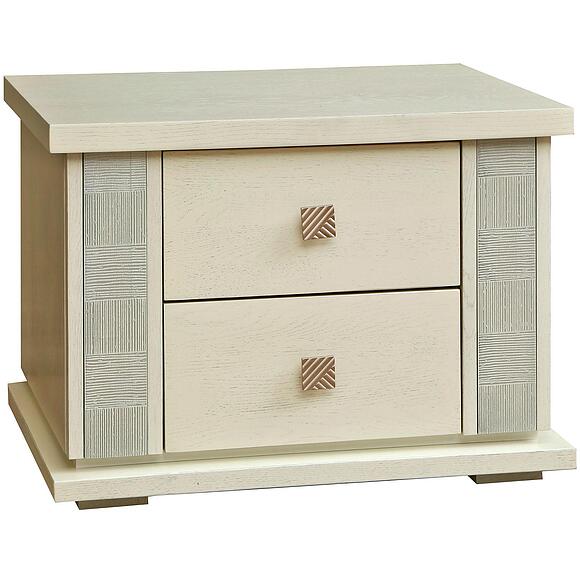 Тумба прикроватная «Тунис» П6.343.1.04 (П344.04), Материал: ДСП+шпон, Цвет: Слоновая кость с серебром