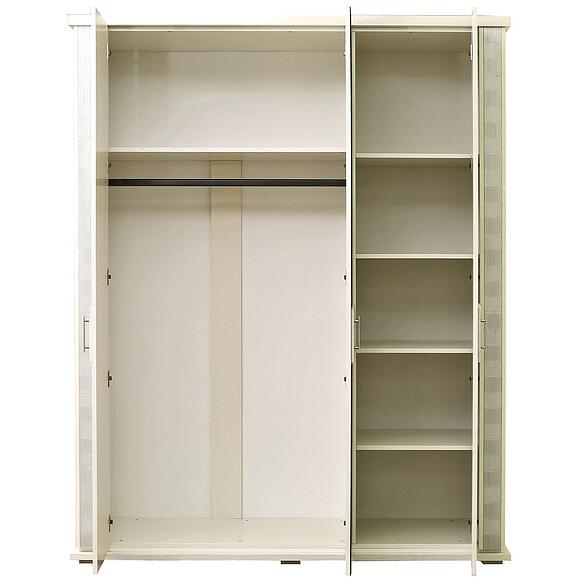 ტანსაცმლის კარადა «ტუნისი» პ6.343.1.01-01 (П344.01), ადგილი: დსპ+შპონი, ფერი: სპილოსძვლისფერი ვერცხლით