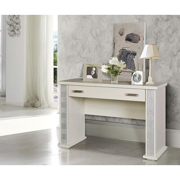 Стол туалетный «Тунис» П6.343.1.07 (П344.07), Материал: МДФ+шпон, Цвет: Слоновая кость с серебром