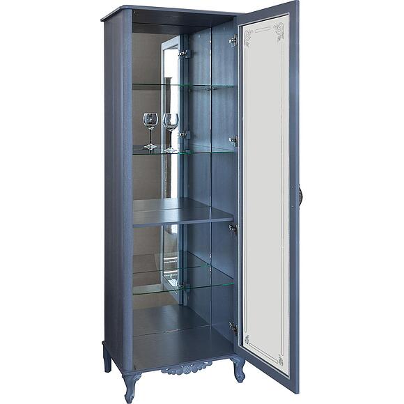 Шкаф с витриной «Флорентина» БМ2.851.0.05(2680) - sale, Материал: МДФ,облицованная шпоном дуба, Цвет: Голубой агат