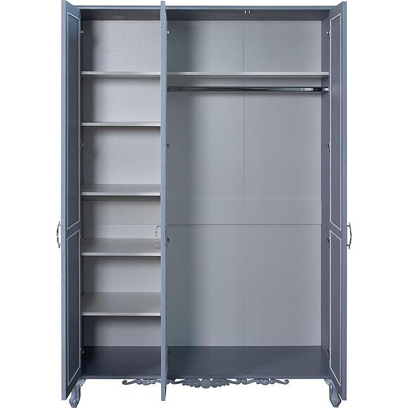 ტანსაცმლის კარადა 3დ «ფლორენტინა» ბმ2.851.1.03-01, ადგილი: მდფ,მუხის შპონით, ფერი: ცისფერი გიშერი