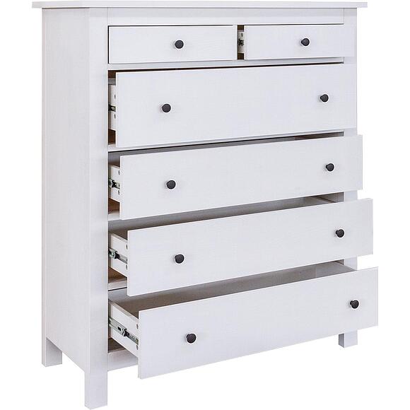 კომოდი «ნორტონი» ბმ2.768.1.29, ადგილი: მასიური ფიჭვის ხე, ფერი: თეთრი ცვილი