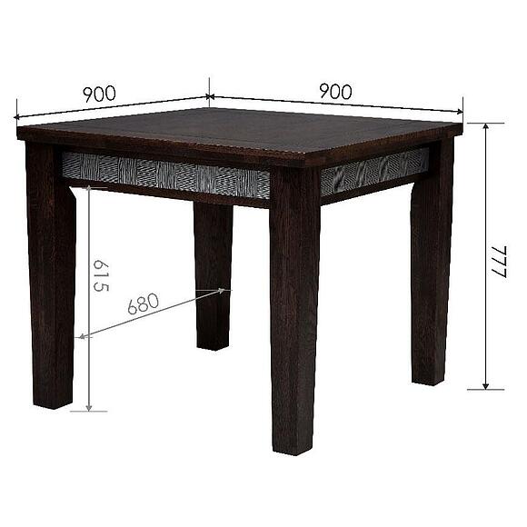 Стол «Тунис 1» П6.343.4.01 (П352.01), Материал: МДФ+шпон, Цвет: Венге с серебром