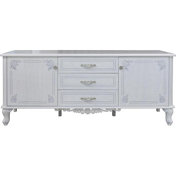 ტელე-მაგიდა «ფლორენტინა» ბმ2.851.0.33, ადგილი: მდფ,მუხის შპონით, ფერი: თეთრი გიშერი