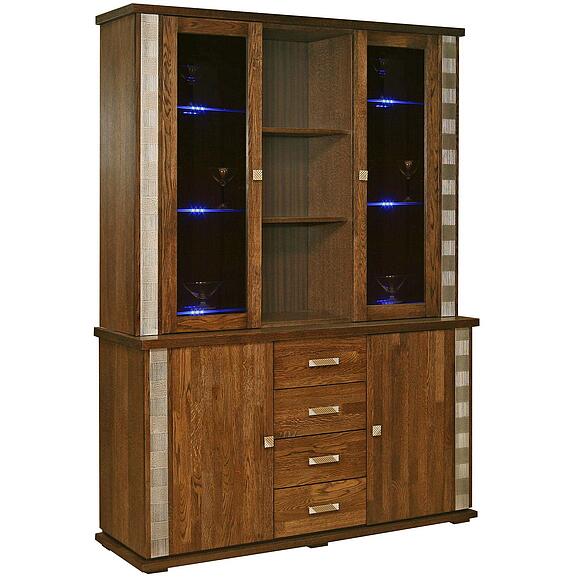 Шкаф 3д «Тунис» П6.343.0.06 (П343.06Ш), Материал: ДСП+шпон, Цвет: Венге с серебром