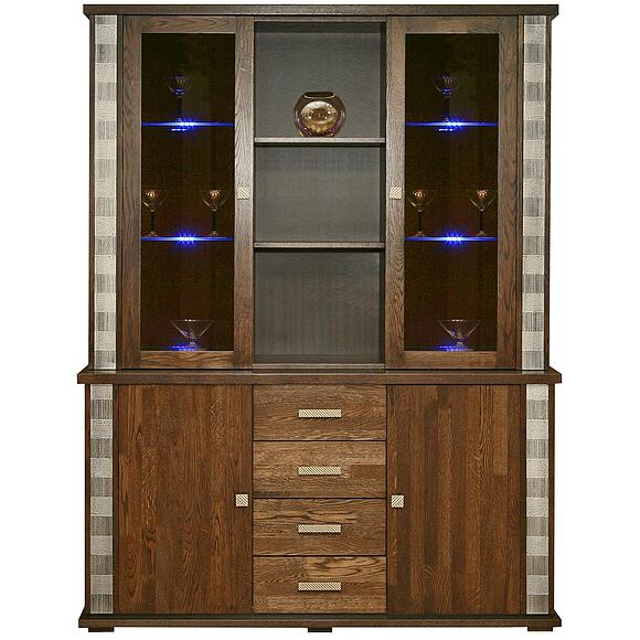 Шкаф 3д «Тунис» П6.343.0.06 (П343.06Ш), Материал: ДСП+шпон, Цвет: Венге с серебром