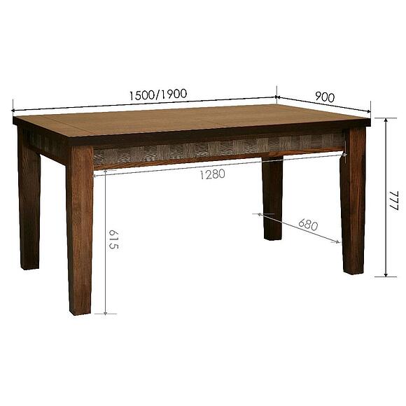 Стол «Тунис 1Р» П6.343.4.02 (П352.02), Материал: МДФ+шпон, Цвет: Венге с серебром