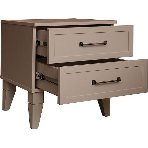 საძინებლის ტუმბო «ნაპოლი» პ7.054.1.24, ადგილი: ლდსპ+მდფ, ფერი: კაპუჩინო