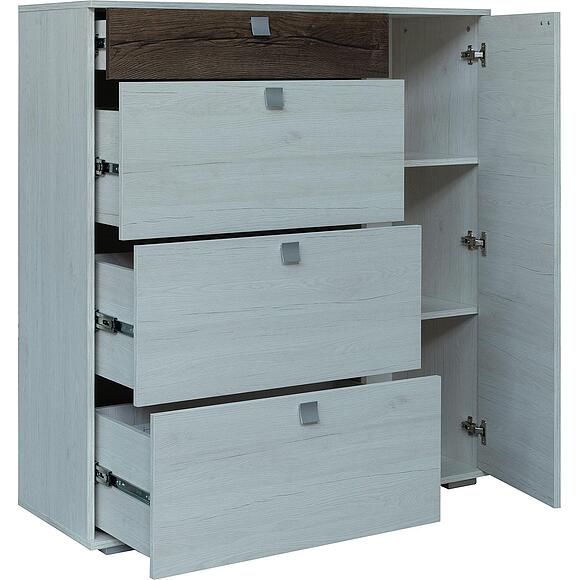 Комод «Сорренто» П6.949.1.02, Материал: ЛДСП, Цвет: Дуб Бордо лайт + Дуб Монастырский	