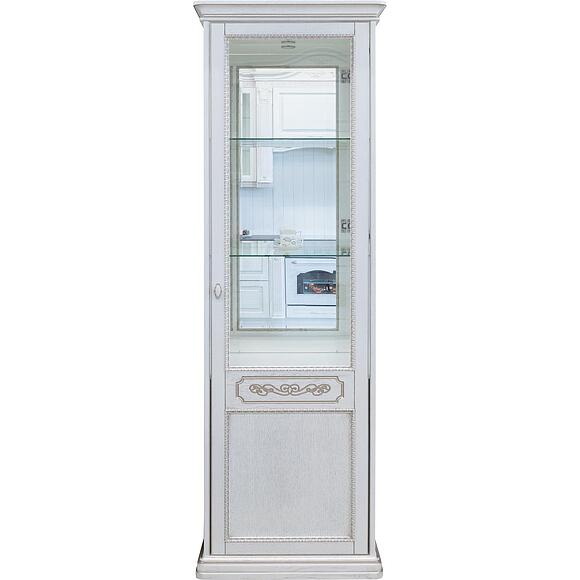 კარადა-ვიტრინა «ბრისტოლი» პ3.588.0.01-01, ადგილი: მასიური მუხა, ფერი: რძისფერი + ვარდისფერი მარგალიტი