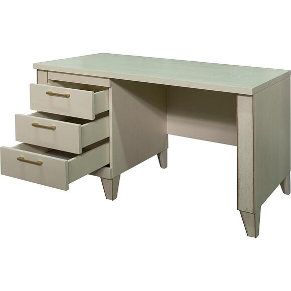 საწერი მაგიდა «ამადეი» პ6.635.2.18-01 (П6.635.0.18), ადგილი: მასიური მუხა, ფერი: ანტიკური ტემპერა მოოქროვილი