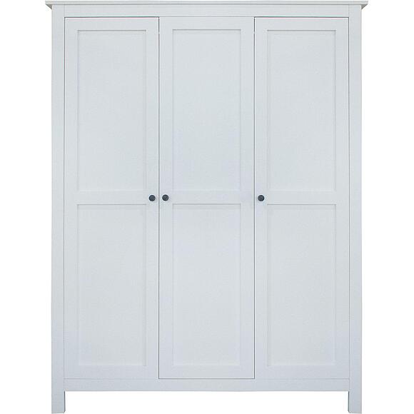 ტანსაცმლის კარადა «ნორტონი» ბმ2.768.1.03, ადგილი: მასიური ფიჭვის ხე, ფერი: თეთრი ცვილი