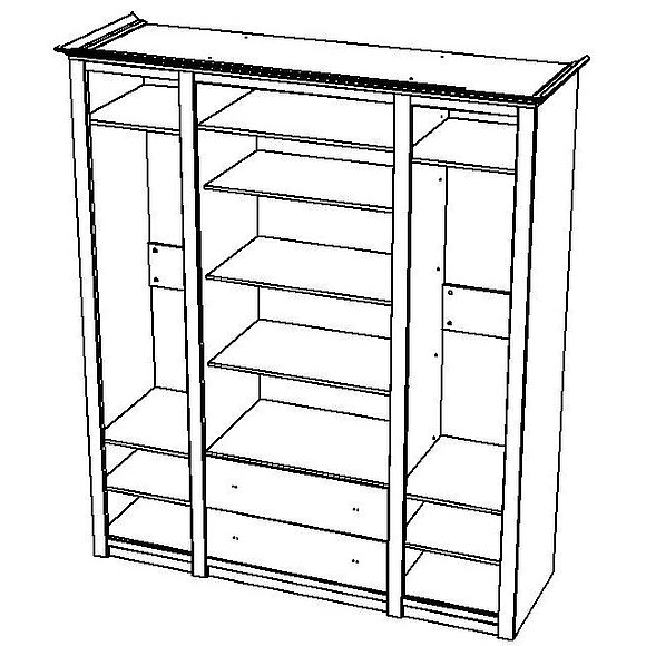 ტანსაცმლის კარადა «სორბონნა» პ7.055.1.16, ადგილი: ლდსპ+მდფ, ფერი: ნაცრისფერი კობალტი