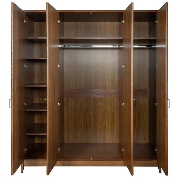 ტანსაცმლის კარადა 4დ «ვილორა» ბმბმ2.775.1.27-01, ადგილი: დსპ+შპონი, ფერი: კონიაკი