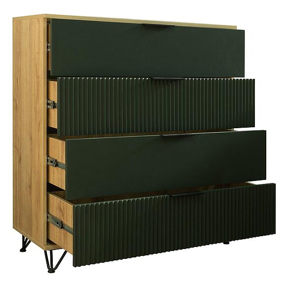 Комод «Рокси» П6.948.1.02, Материал: ЛДСП, Цвет: Грин Софт+Дуб Кантри золотой