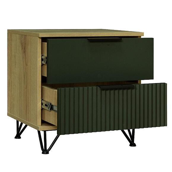 Тумба прикроватная «Рокси» П6.948.1.04, Материал: ЛДСП, Цвет: Грин Софт+Дуб Кантри золотой