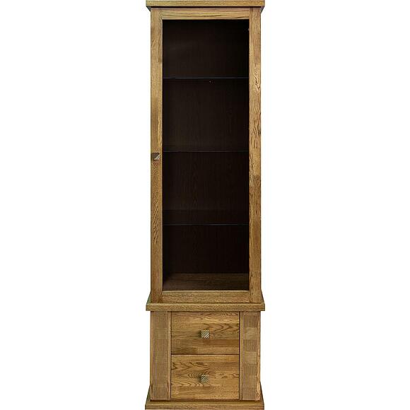 Шкаф с витриной «Тунис» П6.343.0.21 (П343.21-1Ш), Материал: ДСП+шпон, Цвет: Дуб рустикаль с золочением (8C3A0694.jpg) Шкаф с витриной «Тунис» П6.343.0.21 (П343.21-1Ш), Материал: ДСП+шпон, Цвет: Дуб рустикаль с золочением