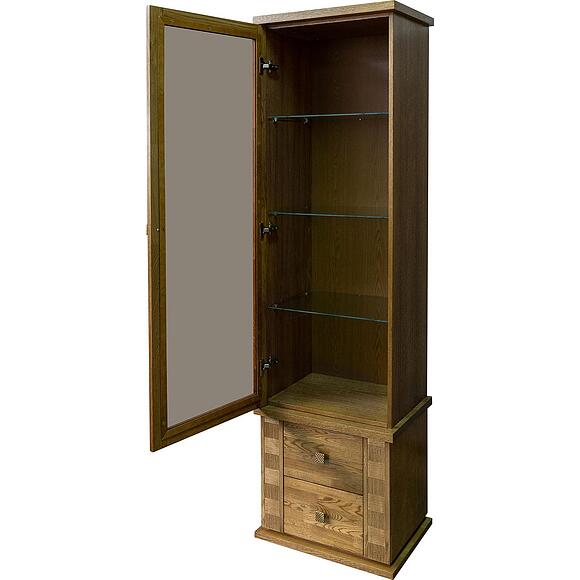 კარადა ვიტრინით «ტუნისი» პ6.343.0.21-01 (343.21შ), ადგილი: დსპ+შპონი, ფერი: მუხის რუსტიკალი მოოქროვილი