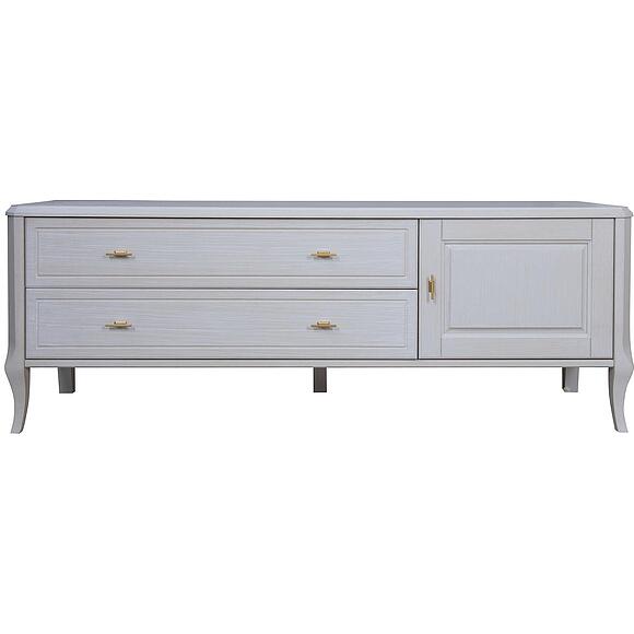 Тумба ТВ «Нокс» П4.988.0.10, Материал: Массив (дуб), Цвет: Белый матовый