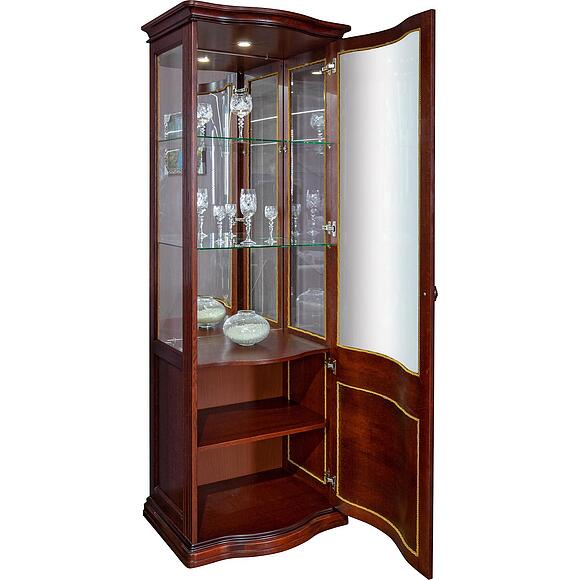 კარადა-ვიტრინა «ბრისტოლი» პ3.588.0.09, ადგილი: მასიური მუხა, ფერი: მწიფე ალუბალი