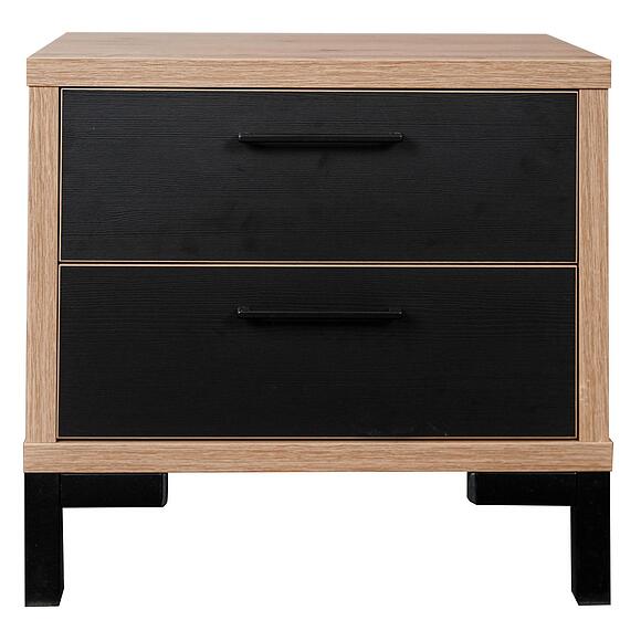 საძინებლის ტუმბო «ბლექვუდ ლოფტი» პ3.0556.1.16, ადგილი: ლდსპ, ფერი: მუხის ვოტანი + შავი