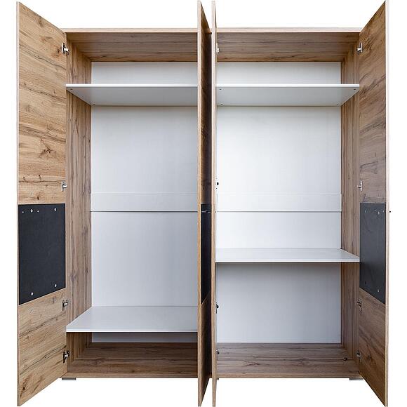 ტანსაცმლის კარადა «ბლექვუდ ლოფტი» პ3.0556.1.29, ადგილი: ლდსპ, ფერი: მუხის ვოტანი + შავი (P558-15_15da4674c38db2.jpg) ტანსაცმლის კარადა «ბლექვუდ ლოფტი» პ3.0556.1.29, ადგილი: ლდსპ, ფერი: მუხის ვოტანი + შავი