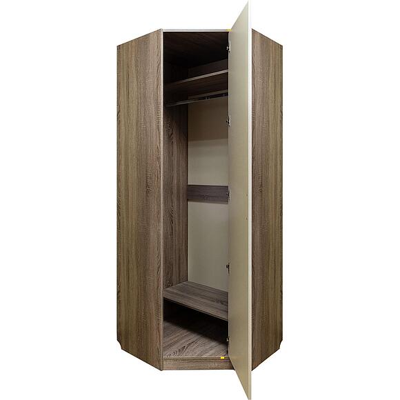 Шкаф для одежды угловой «Бритиш Бум» П3.0551.1.09, Материал: ЛДСП, Цвет: Дуб трюфельный + крем