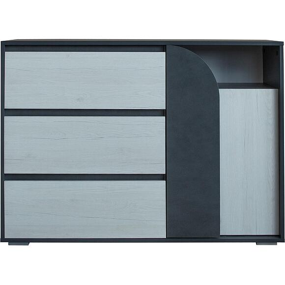 Комод «Челси Бум» П3.0587.1.03, Материал: ЛДСП, Цвет: Дуб Бордо лайт + Металл Бруклин