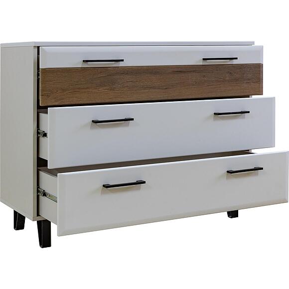 კომოდი «არისტა» პ3.593.1.26, ადგილი: ლდსპ, ფერი: კრემისფერი ნუბუკი + მუხის ტრიუფელი