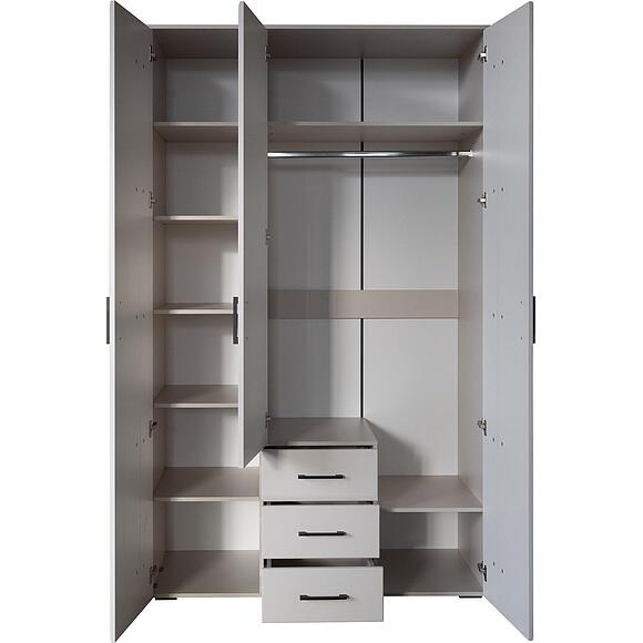 ტანსაცმლის კარადა 3დ «არისტა» პ3.593.1.30, ადგილი: ლდსპ, ფერი: კრემისფერი ნუბუკი + მუხის ტრიუფელი