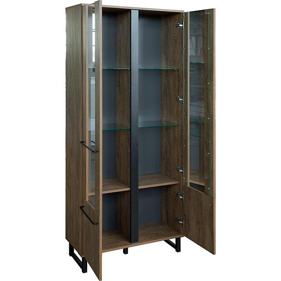 Шкаф с витриной 2д «Форте Лофт» П3.0583.0.08, Материал: ЛДСП, Цвет: Дуб Канзас