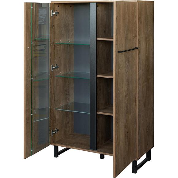 Шкаф с витриной 2д «Форте Лофт» П3.0583.0.09, Материал: ЛДСП, Цвет: Дуб Канзас