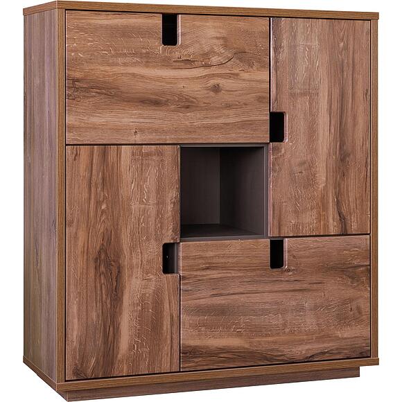 Тумба «Хольтен Лофт» П3.0579.3.10, Материал: МДФ+ПВХ, Цвет: Дуб Ланцелот темный - Дуб Стирлинг + Графит