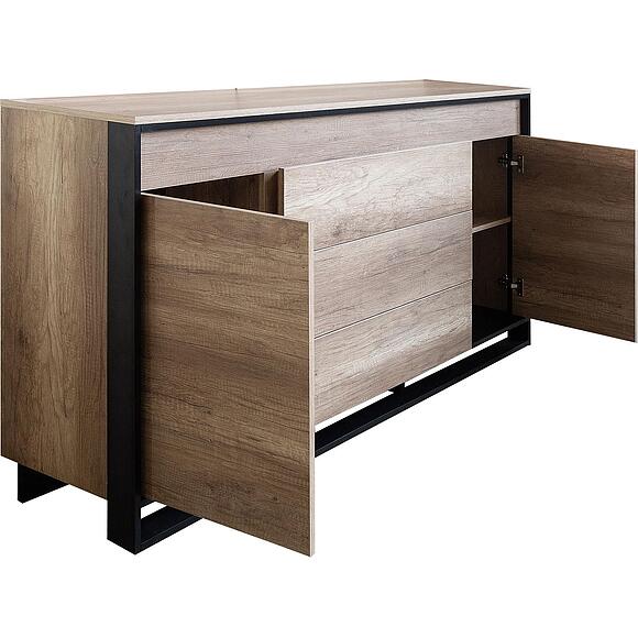 Комод «Каньон Лофт» П3.0561.0.02/22, Материал: ЛДСП, Цвет: Дуб Каньон+чёрный